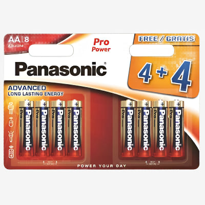 Батерия 1.5V Panasonic Pro Power Alkaline LR6 AA, 4+4 бр.