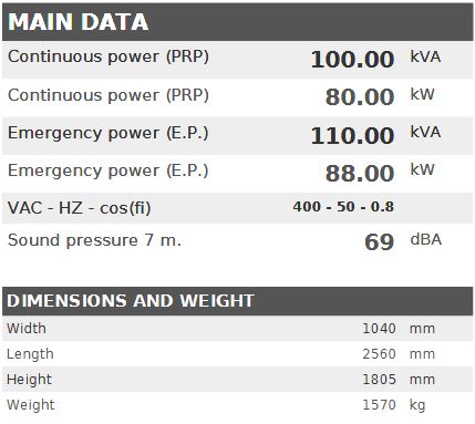 Дизелов генератор VISA Galaxy GX, BAUDOUIN, BD 100 GX - 100 kVA, 80 kW