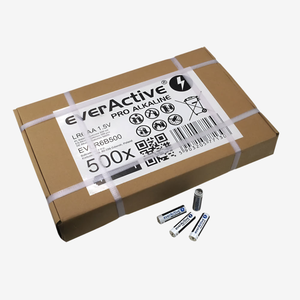 Батерия 1.5V EverActive Pro Alkaline LR6 AA, кутия с 500 бр.