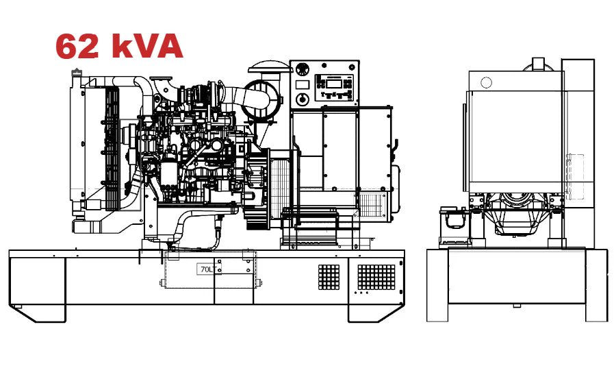 Diesel generator VISA GALAXY GO, IVECO STAGE 3, F 63 GO - 62 kVA, 49.6 kW