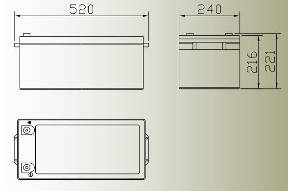 12V 200Ah, GLP 200-12 M8 AGM battery