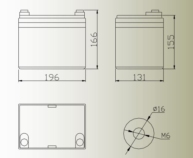 12V 33Ah, GLP 33-12 M6 AGM battery