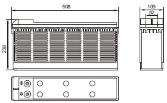 The size of AGM battery 12V 105Ah, MWLFT 105-12