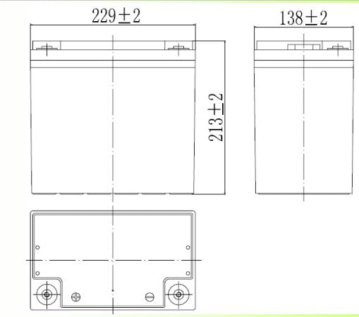 Gel battery 12V 55Ah, MWLG 55-12EV