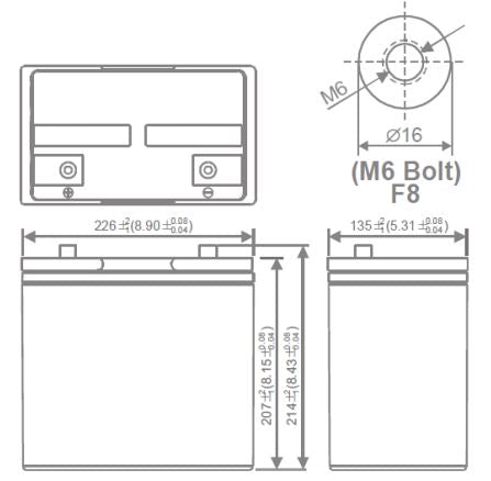 AGM battery 12V 55Ah, MWP 55-12
