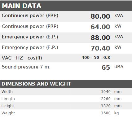 Дизелов генератор VISA Galaxy GX, PERKINS, P 80 GX - 80 kVA, 64 kW