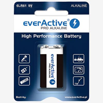 Батерия EverActive Pro Alkaline 6LR61 9V - блистер х 1