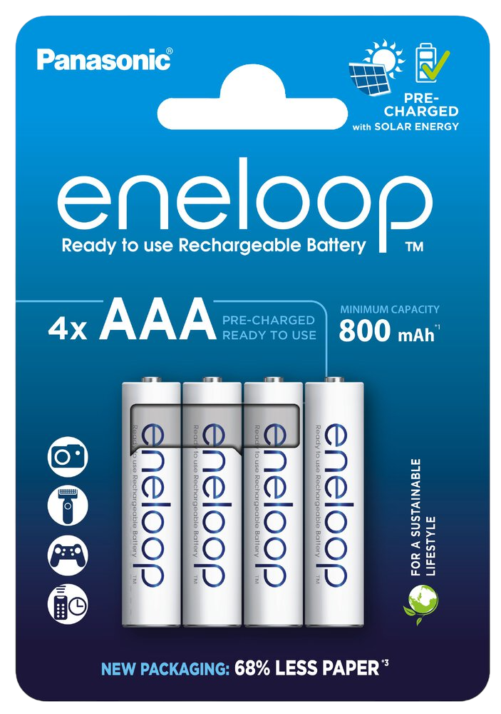 Батерия 1.2V Panasonic Eneloop AAA R03, NiMh 800mAh x 4 бр.