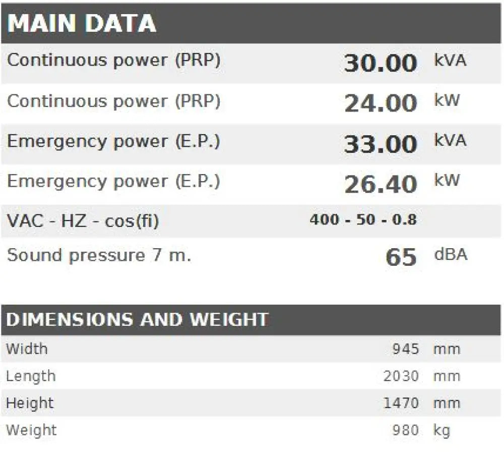 Diesel Generator Visa Fox Perkins P 30 - Kva 24 Kw