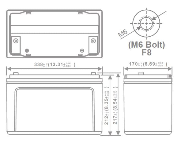 AGM battery 12V 100Ah, MWP 100-12h