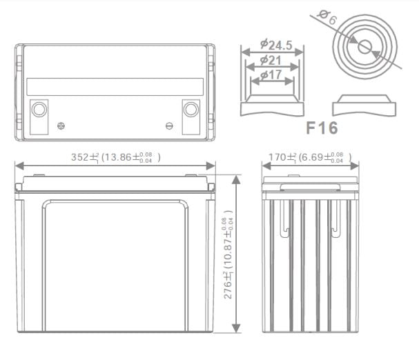 AGM battery 12V 130Ah, MWP 130-12