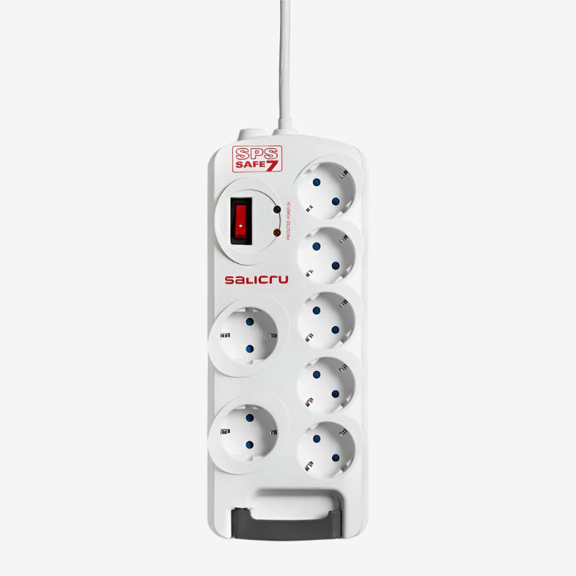 Разклонител със защита от токов удар Salicru, SPS SAFE 7, Active Electrical Protector - 7-Socket