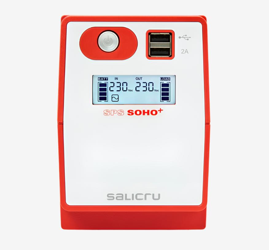 Salicru, SPS 650 SOHO+, Line-Interactive, 650VA, UPS with Dual USB Charger