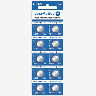 Батерия 1.5V everActive LR54/AG10, алкална