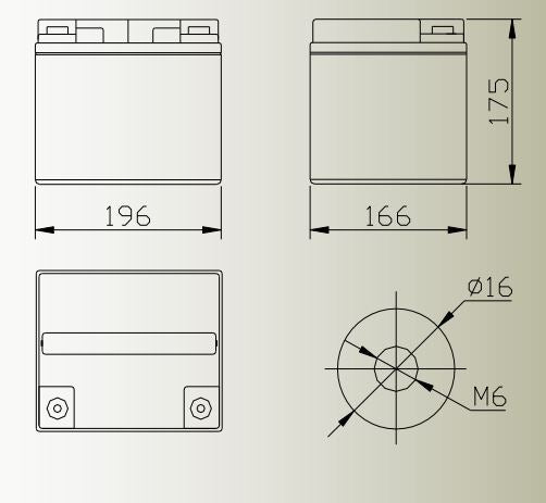 12V 40Ah, GLP 40-12 M6 AGM battery