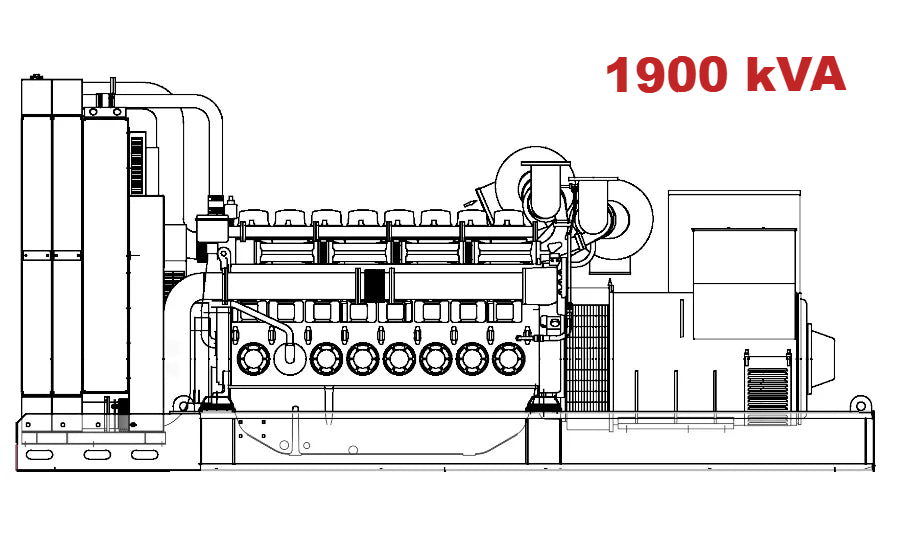Diesel generator VISA Powerfull U, MITSUBISHI, M 1900 U - 1900 kVA, 1520 kW