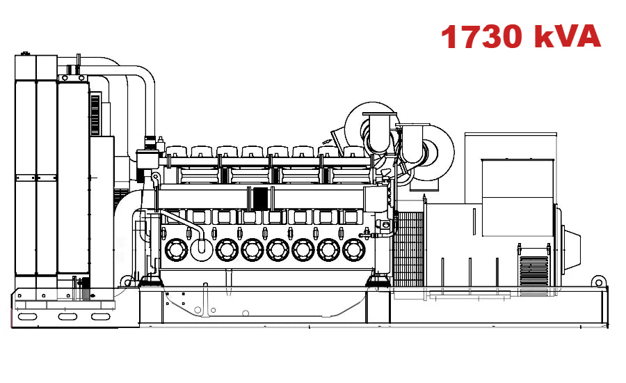 Diesel generator VISA Powerfull U, MITSUBISHI, M 1730 U - 1730 kVA, 1384 kW