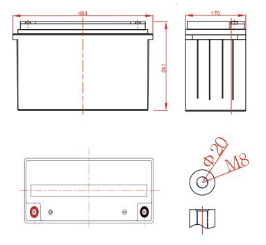 Lead-carbon battery 12V 150Ah, MWC 150-12
