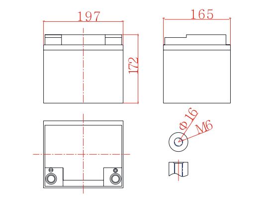 Lead-carbon battery 12V 44Ah, MWC 44-12