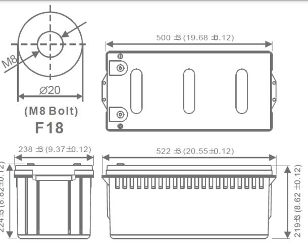 AGM battery 12V 200Ah, MWP 200-12B