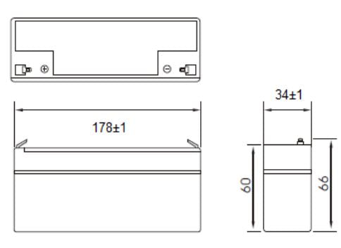 AGM battery 12V 2.3Ah, MWS 2.3-12