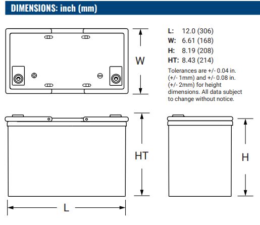 12V 100Ah, PG-12V100 M6