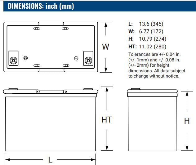 12V 140Ah, PG-12V140 M8