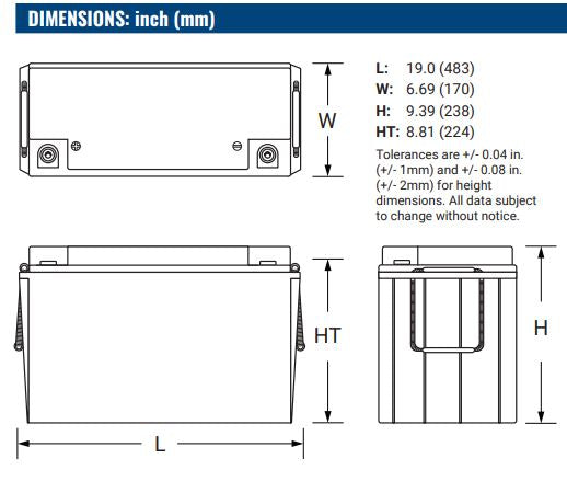 12V 160Ah, PG-12V160 M8