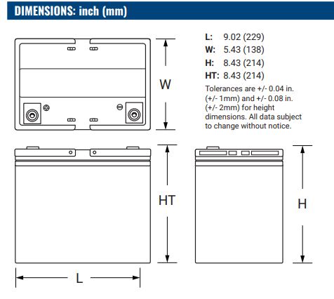 12V 55Ah, PG-12V55 M6