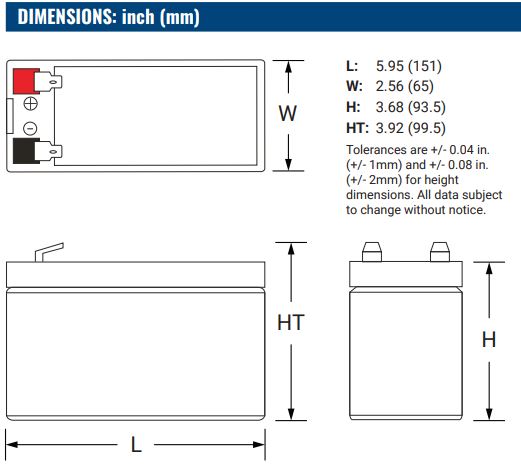 12V 9Ah, PG-12V9 F2