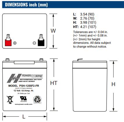 Акумулаторна батерия 12V 6Ah PSH-1255FR