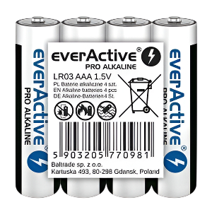Батерия 1.5V EverActive Pro Alkaline LR03 AAA - фолио с 4 бр.