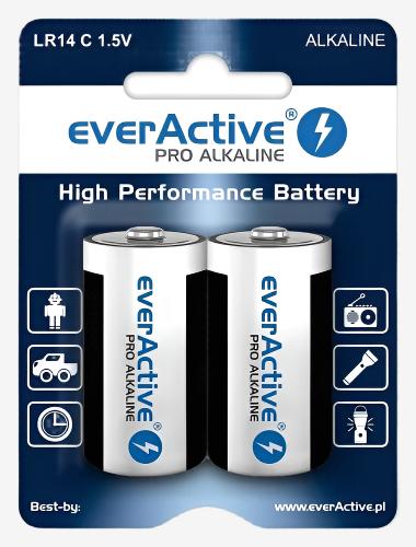 Батерия 1.5V EverActive Pro Alkaline LR14 C блистер x 2 бр.
