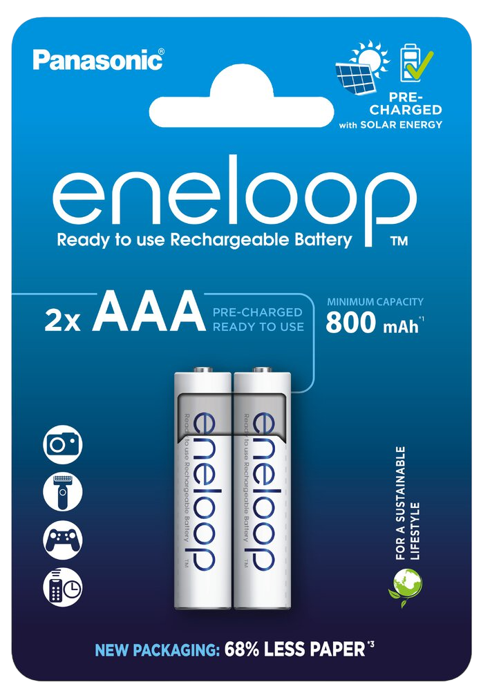 Батерия 1.2V Panasonic Eneloop AAA R03 NiMh 800mAh x 2 бр.