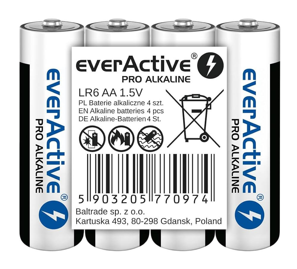 Батерия 1.5V EverActive Pro Alkaline LR6 AA - фолио с 4 бр.