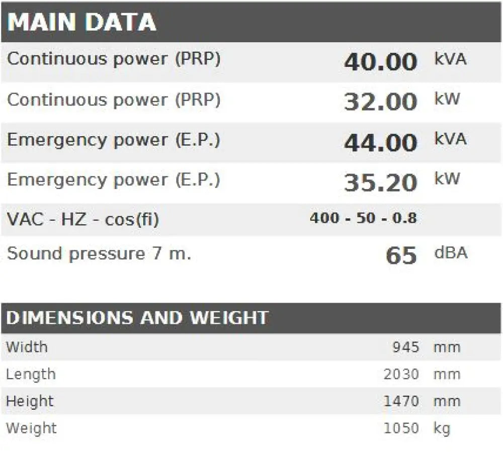 Diesel Generator Visa Fox Perkins P 41 - 40 Kva 32 Kw