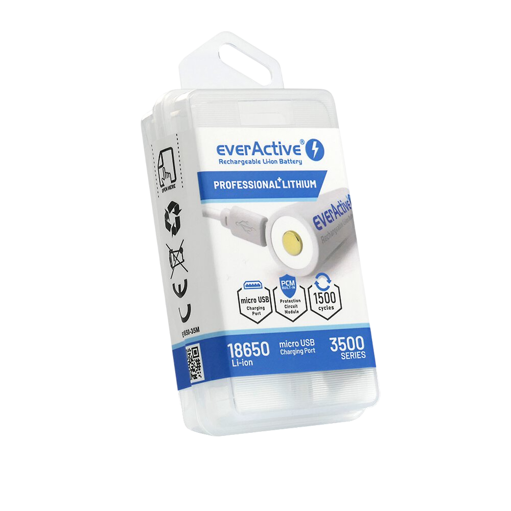 Кутия за батерия Li-ion 3.7 V EverActive 18650 3500mAh micro USB 
