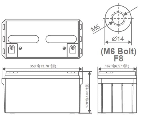 AGM battery 12V 65Ah, MWP 65-12