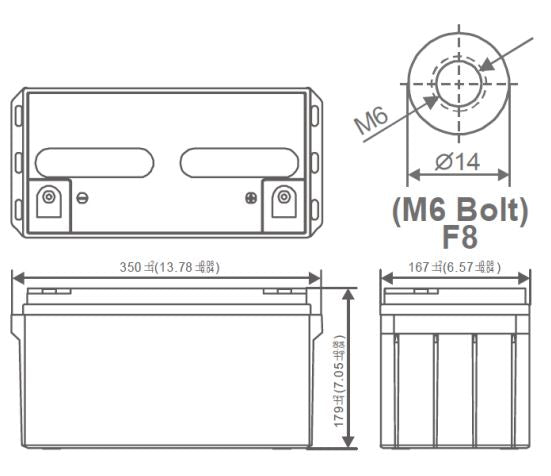 AGM battery 12V 65Ah, MWP 65-12B