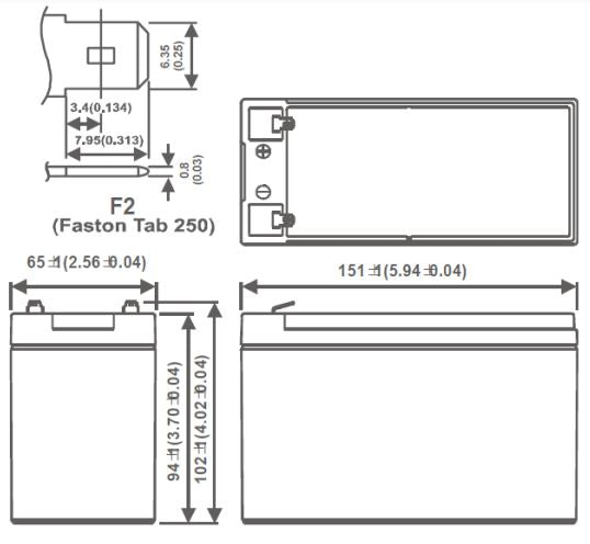 AGM battery 12V 7.2Ah, MWP 7.2-12L
